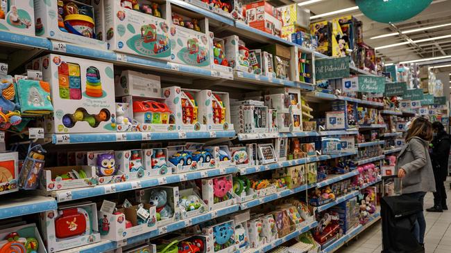 Toys in California shops will now be displayed in a ‘gender neutral’ way. Picture: AFP