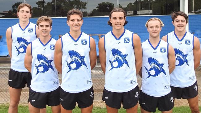 Woewodin, third from left, was captain of East Fremantle’s colts side.