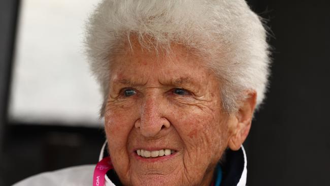 MELBOURNE, AUSTRALIA - NOVEMBER 30: Dawn Fraser spectates on day three of the ISPS Handa Australian Open 2024 at Kingston Heath Golf Club on November 30, 2024 in Melbourne, Australia. (Photo by Morgan Hancock/Getty Images)