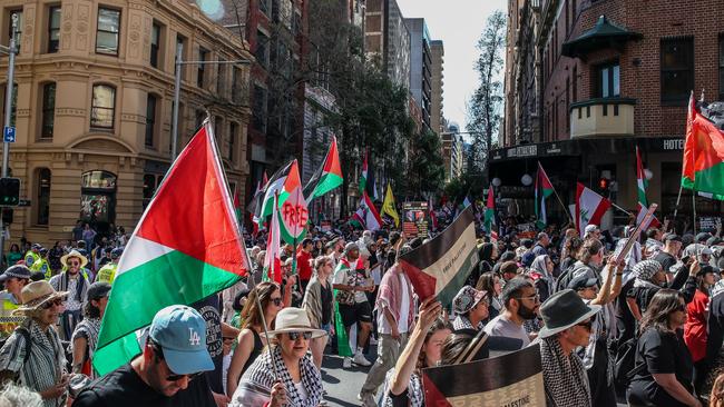 Protesters march through the Sydney CBD on October 6. Picture: Getty Images