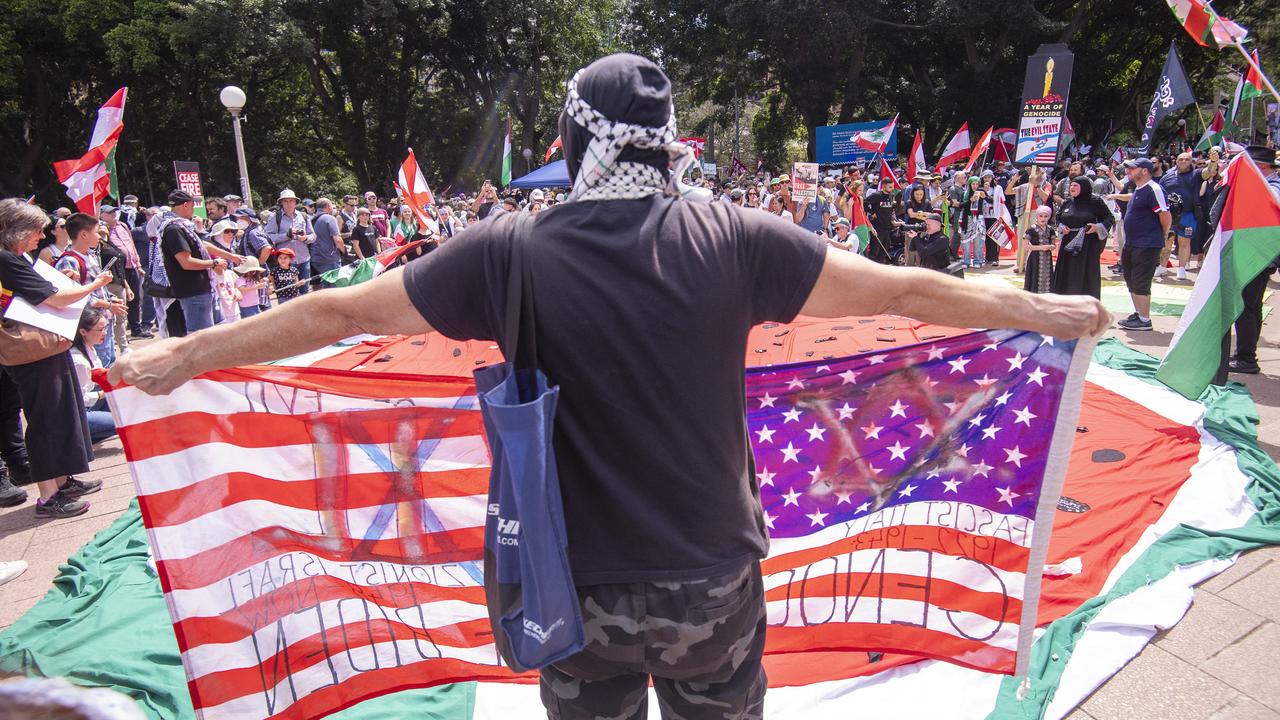 Anti -War protesters take to the street of Sydney . Picture: Jeremy Piper