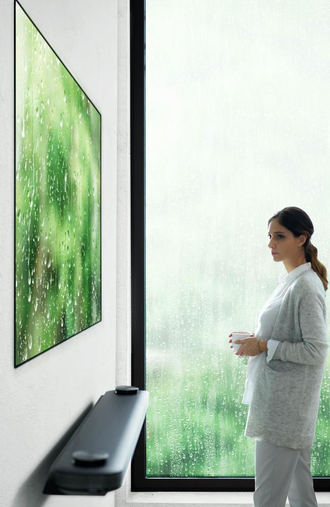 The thin “wallpaper” TV is designed to look like a poster.