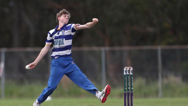 Sam Worland. Hamwicks v Newcastle City, SG Moore Cup round three at Kahibah Oval. Picture: Sue Graham