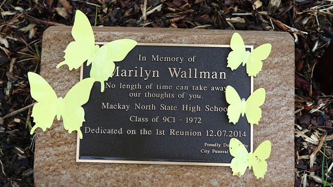 The memorial to Marilyn Wallman, who disappeared without a trace in 1972 in Mackay. Picture: Annette Dew