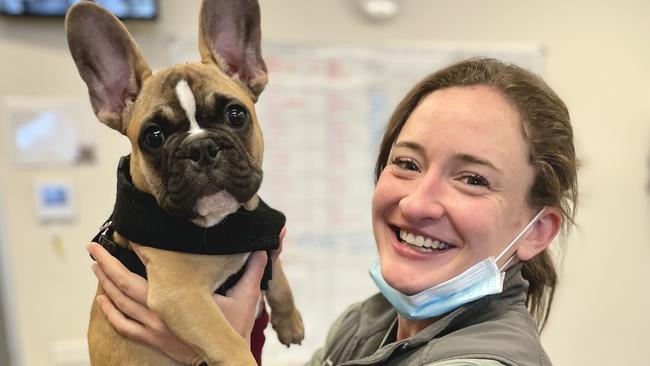 Late Adelaide veterinarian Dr Sophie Putland with Frenchy the dog. Picture: Supplied by family