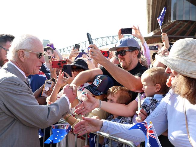 Thousands turned up to greet the King at the Opera House on Tuesday. Picture: Chris Jackson/Getty Images