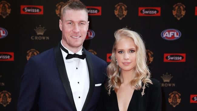 Tom McDonald, Ruby Sweeney at the Brownlow Medal. Pic: Michael Klein