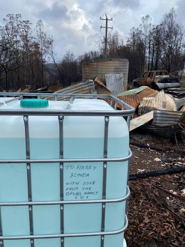 A donated household water tank dropped off at a property near Mogo. Picture: Carl Hinton