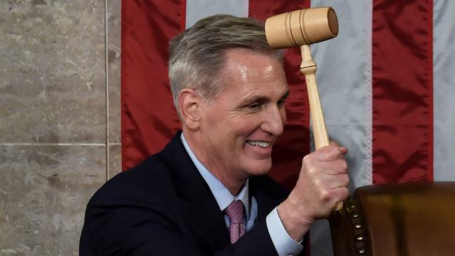 Kevin McCarthy was elected to his dream job of speaker of the US House of Representatives on the 15th ballot. Picture: AFP