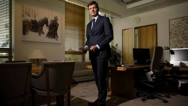 Energy Minister Angus Taylor in his office at Parliament House in Canberra. Picture: Sean Davey.