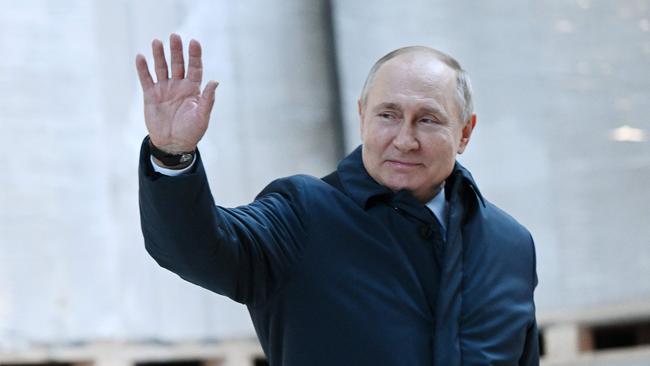 Russian President Vladimir Putin visits the National Space Centre construction site in Moscow on February 27. Picture: AFP