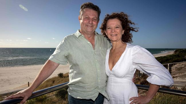 Aletta and Tertius are selling their beach home in Henley Beach South. Picture: Emma Brasier.