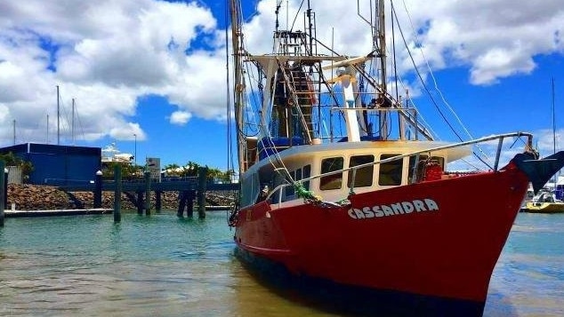 FV Cassandra, which capsized off the coast of Fraser Island in April 2016. Picture: Supplied