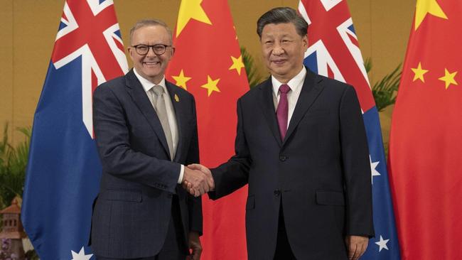 Prime Minister Anthony Albanese meets China's President Xi Jinping in a bilateral meeting during the 2022 G20 summit in Nusa Dua, Bali, Indonesia.