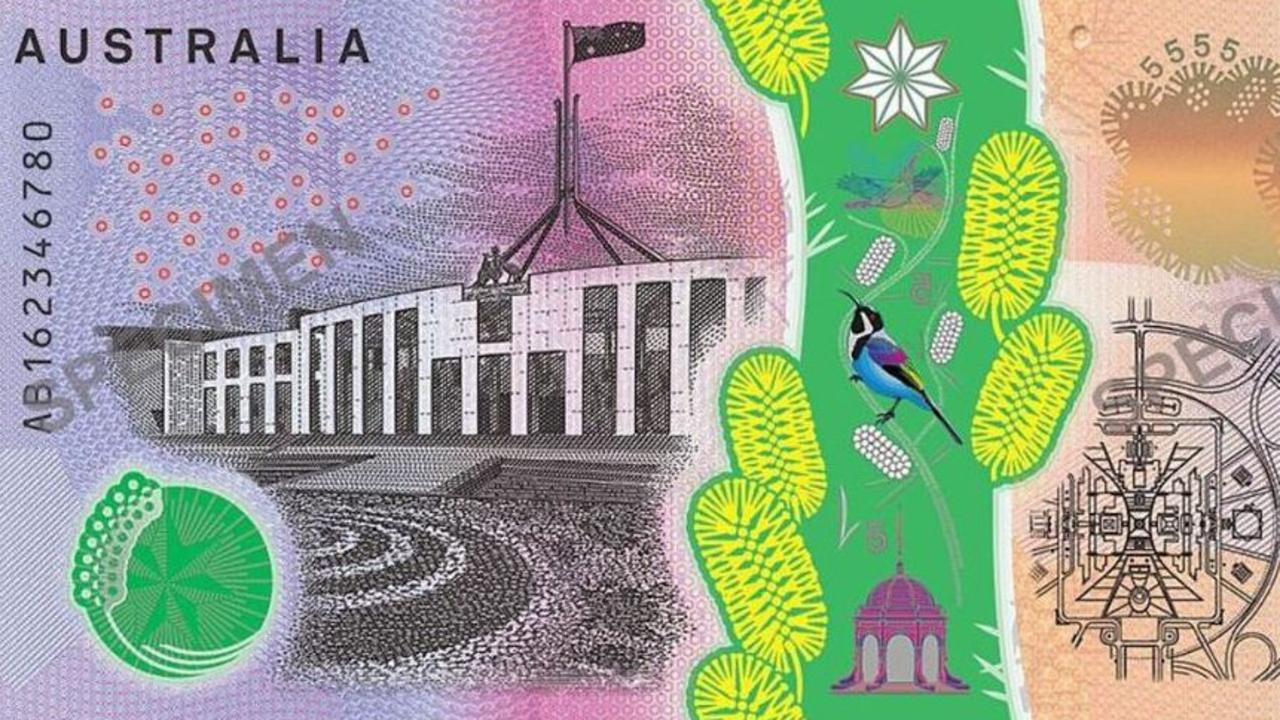 Canberra’s Parliament House will remain on the new $5 bill. Picture: Reserve Bank of Australia/Handout