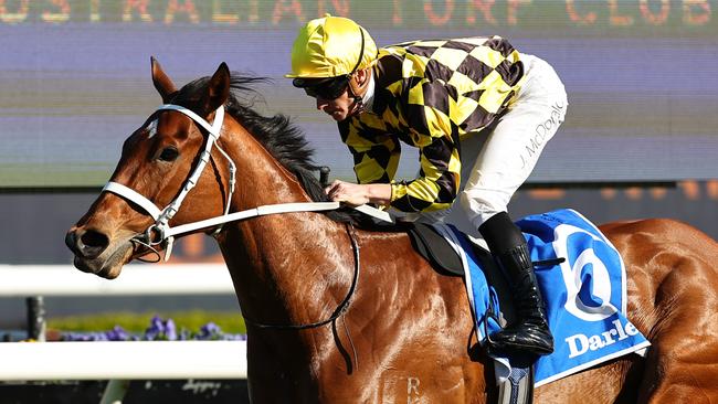 Brilliant filly Autumn Glow maintained her perfect record with a stylish win in the Group 2 Tea Rose Stakes at Randwick. Picture: Getty Images