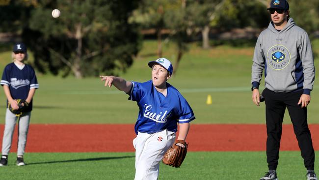 Junior baseball spread - Deakin Blues v Guild-Lara.  Picture: Mike Dugdale