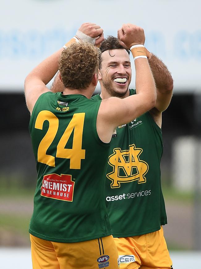 St Mary's won against the Tiwi Bombers in Round 3 of the NTFL Men's Premier League. Picture: Felicity Elliott/AFLNT Media