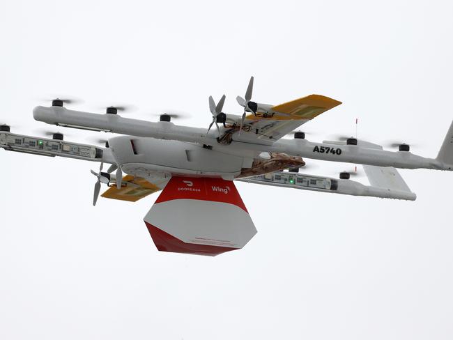 WingÃs drone delivery operation at Grand Plaza Shopping Centre, Browns Plains. Picture: Liam Kidston