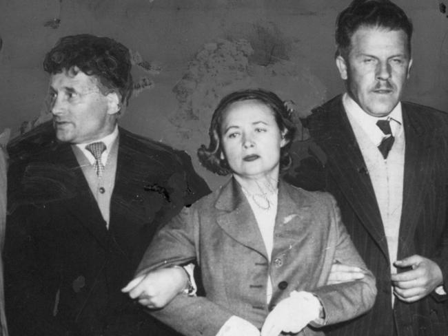 Undated : Vladimir Petrov, third secretary at the Soviet Embassy in Canberra, granted political asylum in 1954, along with his wife Evdokia Petrov. Pictured with others including his wife. N6676738