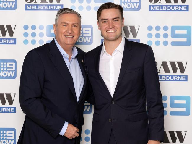 Xander McGuire with his father, Eddie. Picture: Fiona Hamilton