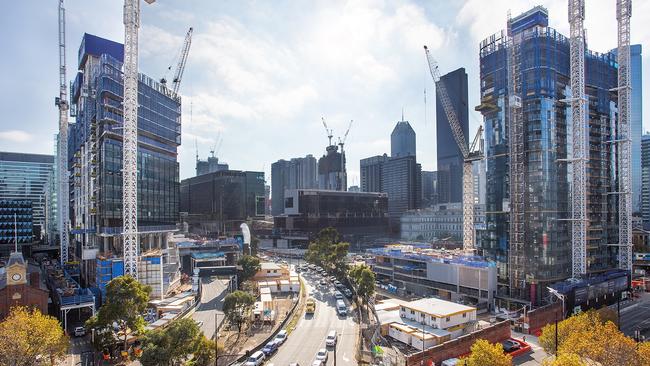 Melbourne Quarter development at the corner of Flinders St and Wurundjeri Way.