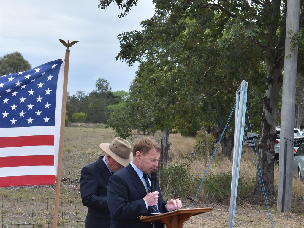 Lt. Colonel Bob McNeese represented the 8th USAAF Fighter Group "Headhunters" Association, and unveiled a plaque in their honour