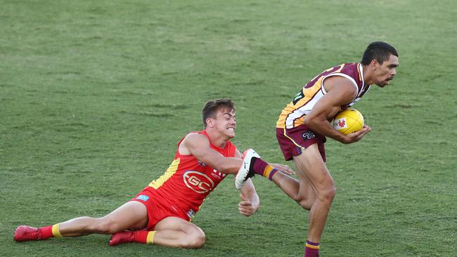 Charlie Cameron of the Lions runs the ball. Picture: Getty Images