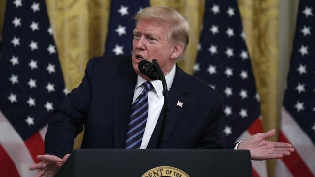 Donald Trump has repeatedly denied reports that he was warned a dozen times in daily intelligence briefings in January and February that the country was at grave risk from a pandemic. Picture: AP