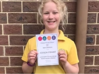 Addison Stewart, 11, has been confirmed as one of the victims who died in the jumping castle accident at the Hillcrest Primary School in Devonport. Picture: Supplied