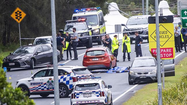 Police Shooting. A man has died after being shot by police on the Gold Coast during an alleged carjacking incident in which he is believed to have shot at them in Arundel. Picture: Nigel Hallett