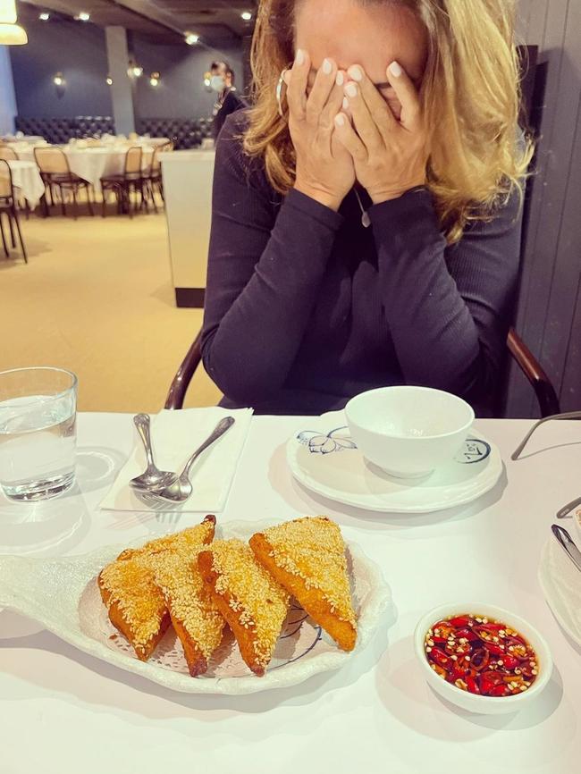 … she is regularly spotted wearing it – including at this meal at an RSL restaurant. Picture: Instagram/ChrissieSwan