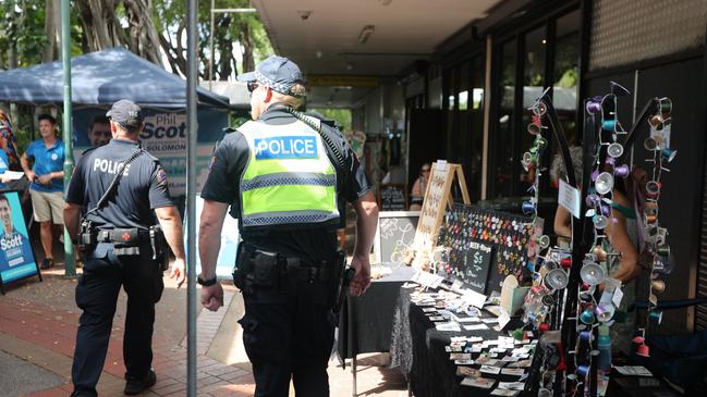 Following the alleged murder of a Nightcliff store owner, police presence in the area was increased. Picture: Thomas McLean