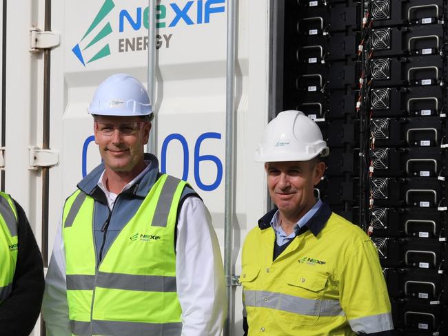 Energy and Mining Minister Dan van Holst Pellekaan and Nexif chief executive Matthew Bartley.