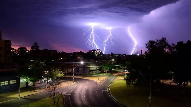 Thunder struck: Reader Leah Clarke sent in this picture of last nights lightning storm. Picture: Supplied