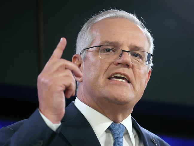 CANBERRA, AUSTRALIA NewsWire Photos FEBRUARY, 01 2022:  Prime Minister of Australia Scott Morrison address to the National Press Club in Canberra.Picture: NCA/ Gary RamagePicture: NCA NewsWire / Gary Ramage