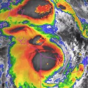 Ex-TC Kirrily continues to bring damaging winds, heavy rain and flooding to The Gulf Country and Mornington Island. Picture: Bureau of Meteorology