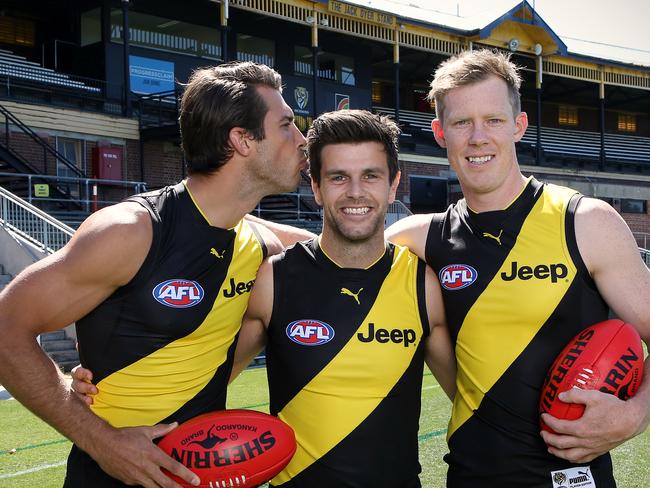 Alex Rance Captain Trent Cotchin & Jack Riewoldt Picture: Wayne Ludbey