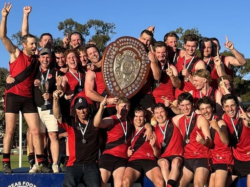 Orroroo celebrates its remarkable 2023 flag. Picture: Orroroo Football Club