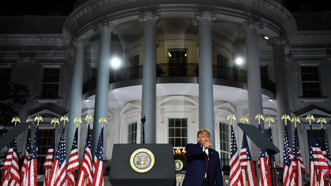 President Trump on the South Lawn of the White House. Picture: AFP