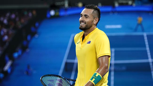 The Greek could run in to his ATP Cup rival Nick Kyrgios. Picture: AAP/Dave Hunt