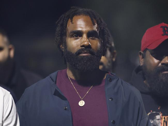 MELBOURNE, AUSTRALIA - APRIL 18: Heritier Lumumba looks on during Ngarra Jarra Noun Healing Ceremony at Victoria Park on April 18, 2023 in Melbourne, Australia.ÃÂ¼ (Photo by Daniel Pockett/AFL Photos/via Getty Images)