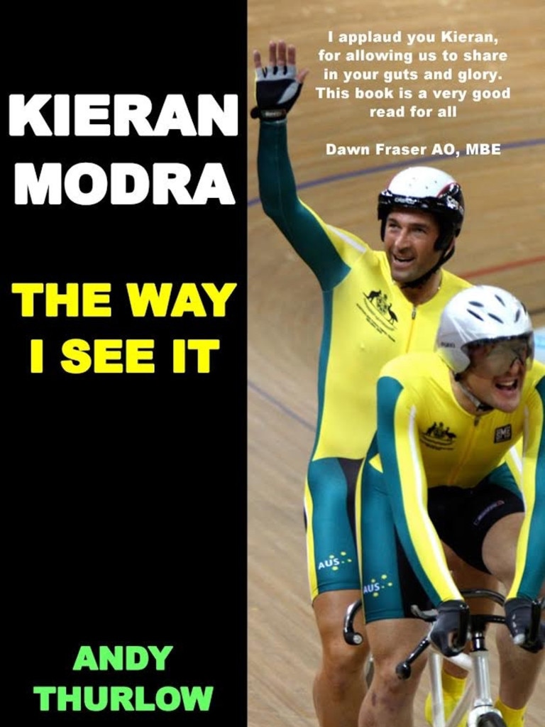 The cover of the updated version of Andy Thurlow’s biography of Adelaide Paralympian Kieran Modra.