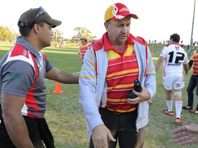 Two years after Col Speed led Coffs Harbour Comets to a 28-year drought-breaking Group 2 premiership in 2013, it was Dallas Waters and the South Grafton Rebels' turn to break a 40-year drought, defeating the Comets in the major semi final at McKittrick Park on Sunday 9th August, 2015 on their path to glory. Photo Debrah Novak / The Daily Examiner