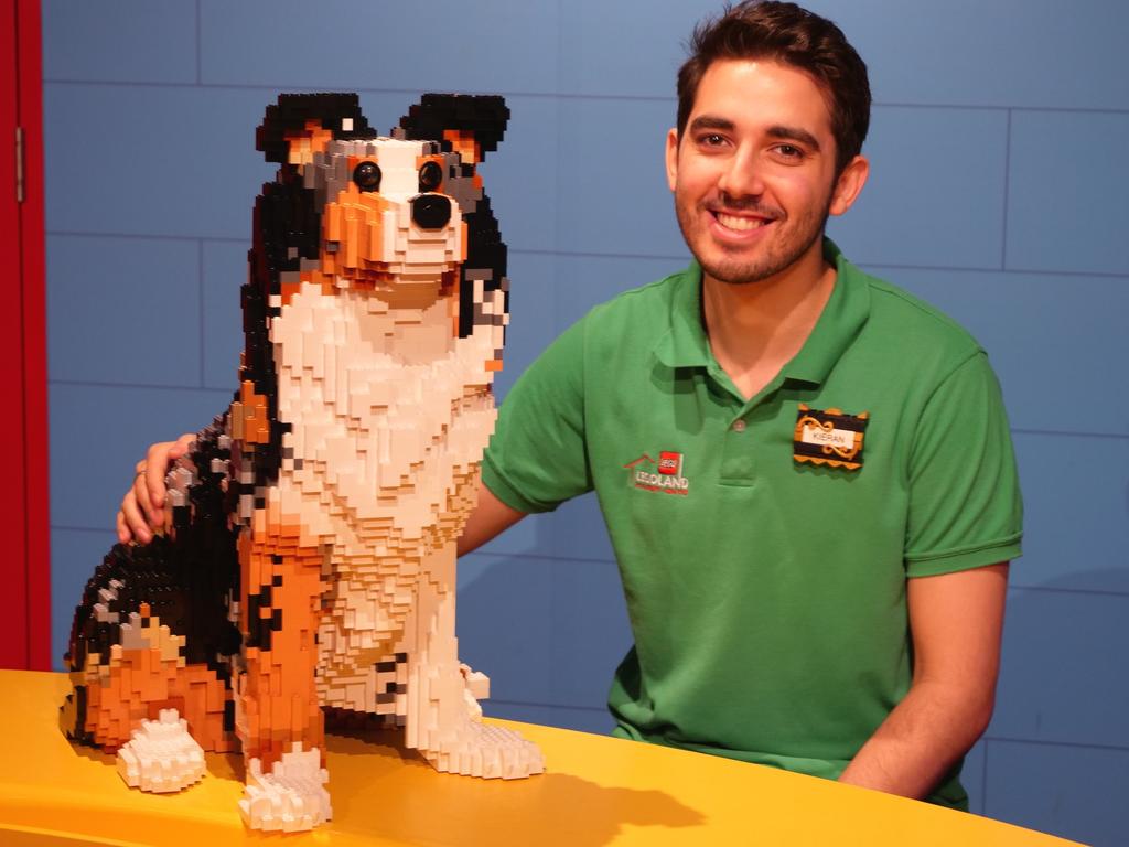 KIDS NEWS LEGO Master Builder Kieran Jiwa with 'Joey'. Picture: supplied.