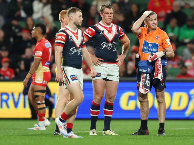 The Chooks suffered an early blow. with Lindsay Collins and Radley forced off for HIA’s. Radley returned but Collins did not. Picture: Getty Images