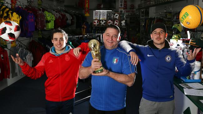 Michael, Mauro and Gabriel Raponi in the store. Picture: George Salpigtidis