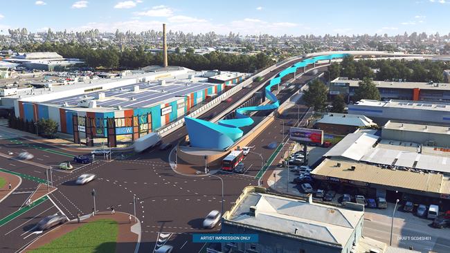 The elevated roadway at West Hindmarsh, which has been removed from the design following community feedback. Picture: Supplied