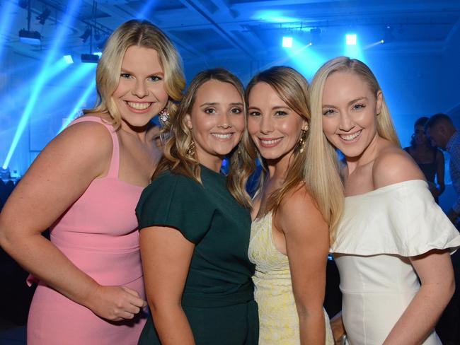 Kathryn Foran, Penelope Liersch, Jayde Cotic, Sally Gyte at Gold Coast Titans Awards night at QT Resort, Surfers Paradise. Picture: Regina King