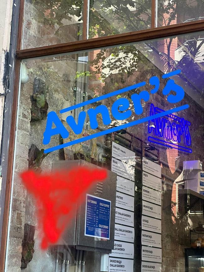 Avner’s Bagelry in Surry Hills was vandalised. Picture: Supplied